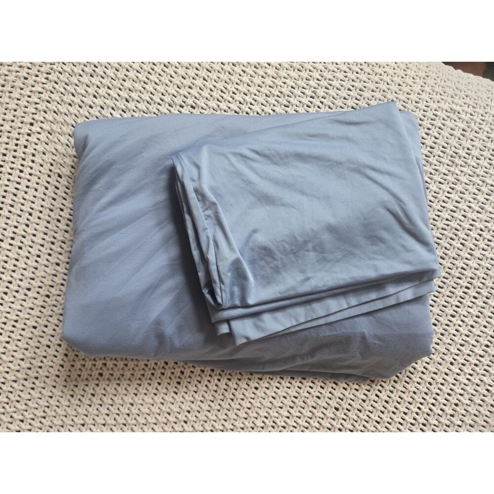 Sheex Performance Queen Flat Sheet & 1 Standard Pillowcase Pearl Blue
